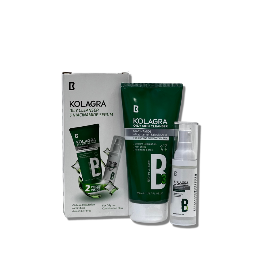 KOLAGRA OILY CLEANSER & NIACINAMIDE SERUM